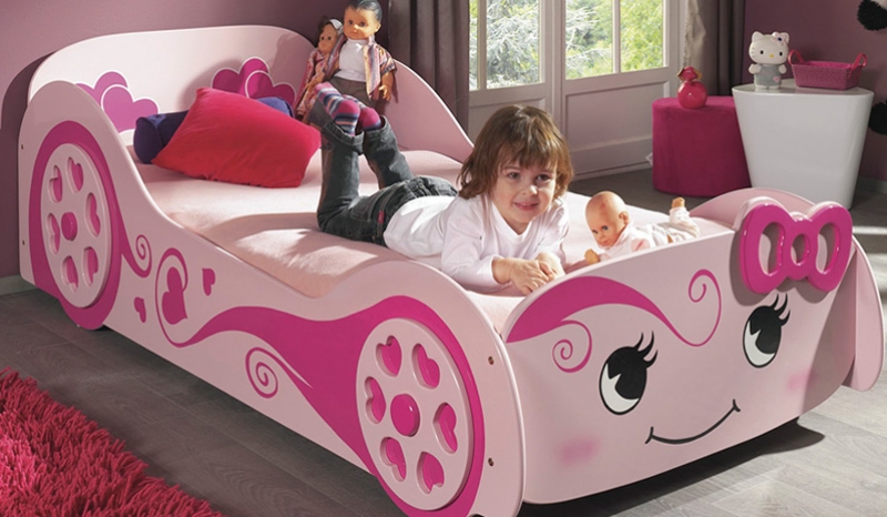 Girl car bed clearance for toddlers